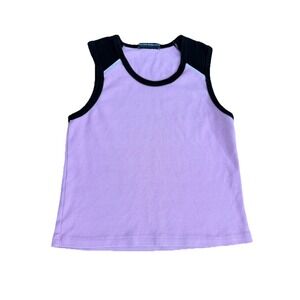 Brandy Melville Womens One Size Purple/Black Colorblock Crewneck Sleeveless Tank